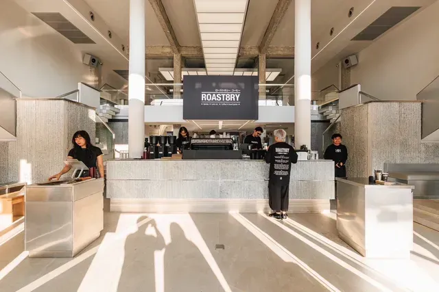 The flagship counter and staff